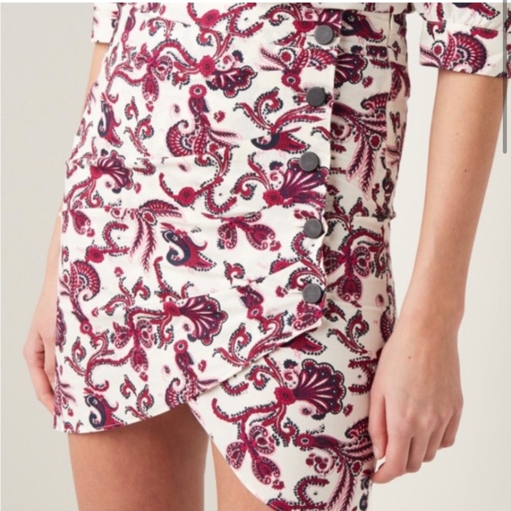 Ba&sh pink Ecru Print Roster Wrap Mini skirt